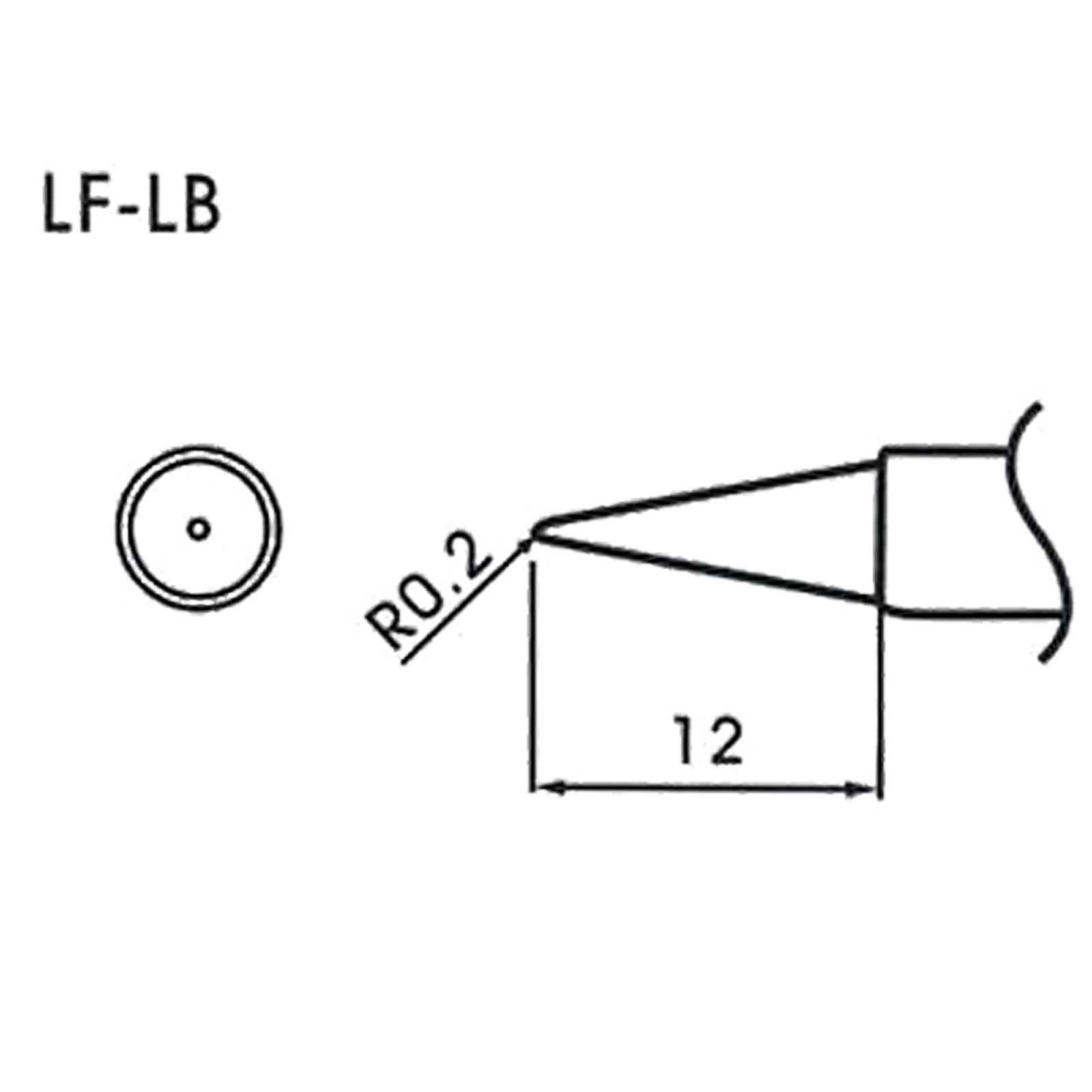AOYUE WQ/LF-LB bleifreie Lötspitze für Lötkolben kegelförmig R0.2mm