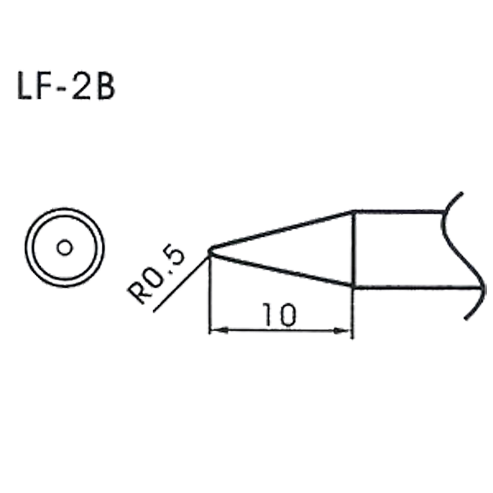 AOYUE WQ/LF-2B bleifreie Lötspitze für Lötkolben kegelförmig R0.5mm