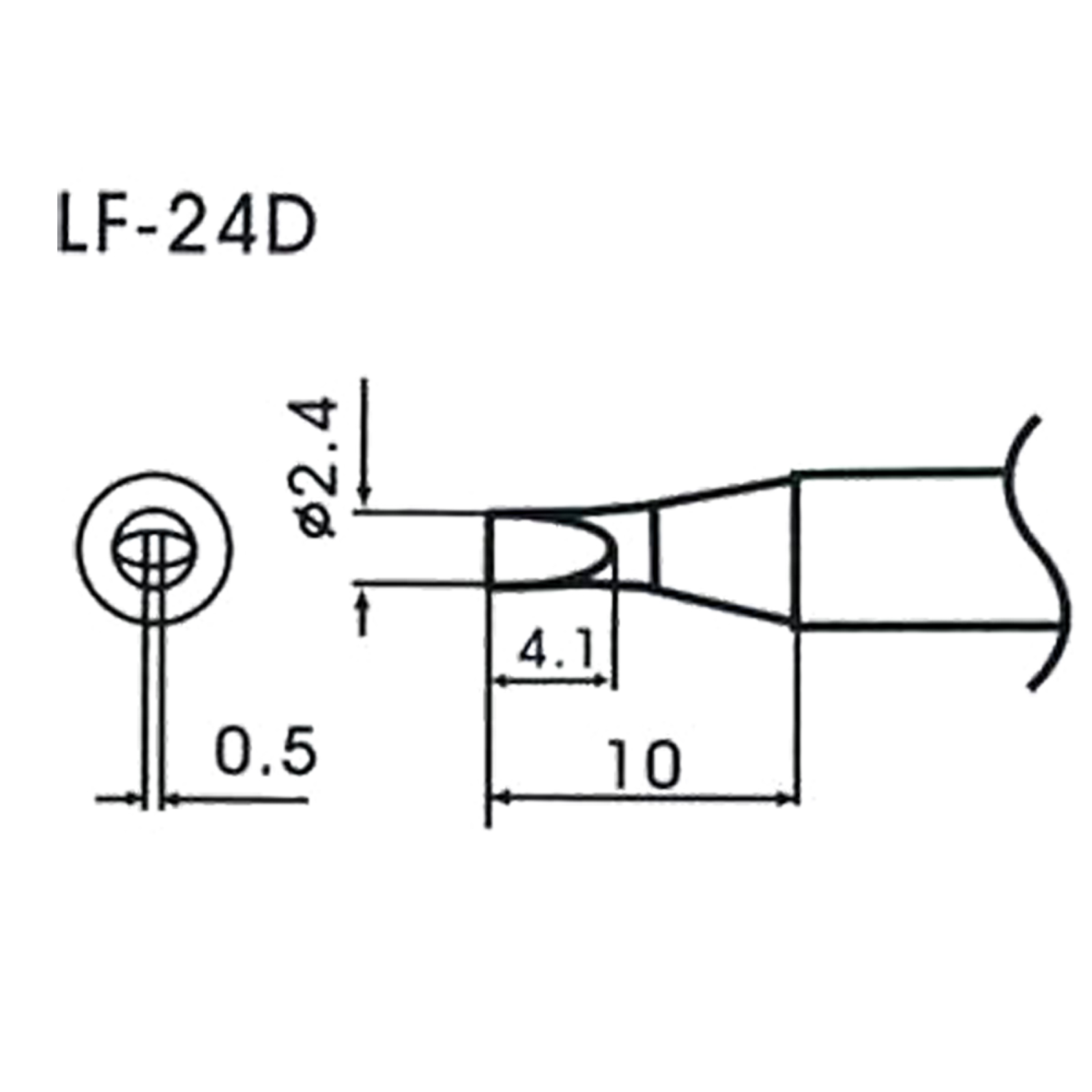 AOYUE WQ/LF-24D bleifreie Lötspitze für Lötkolben Ø2.4mm x 0.5mm