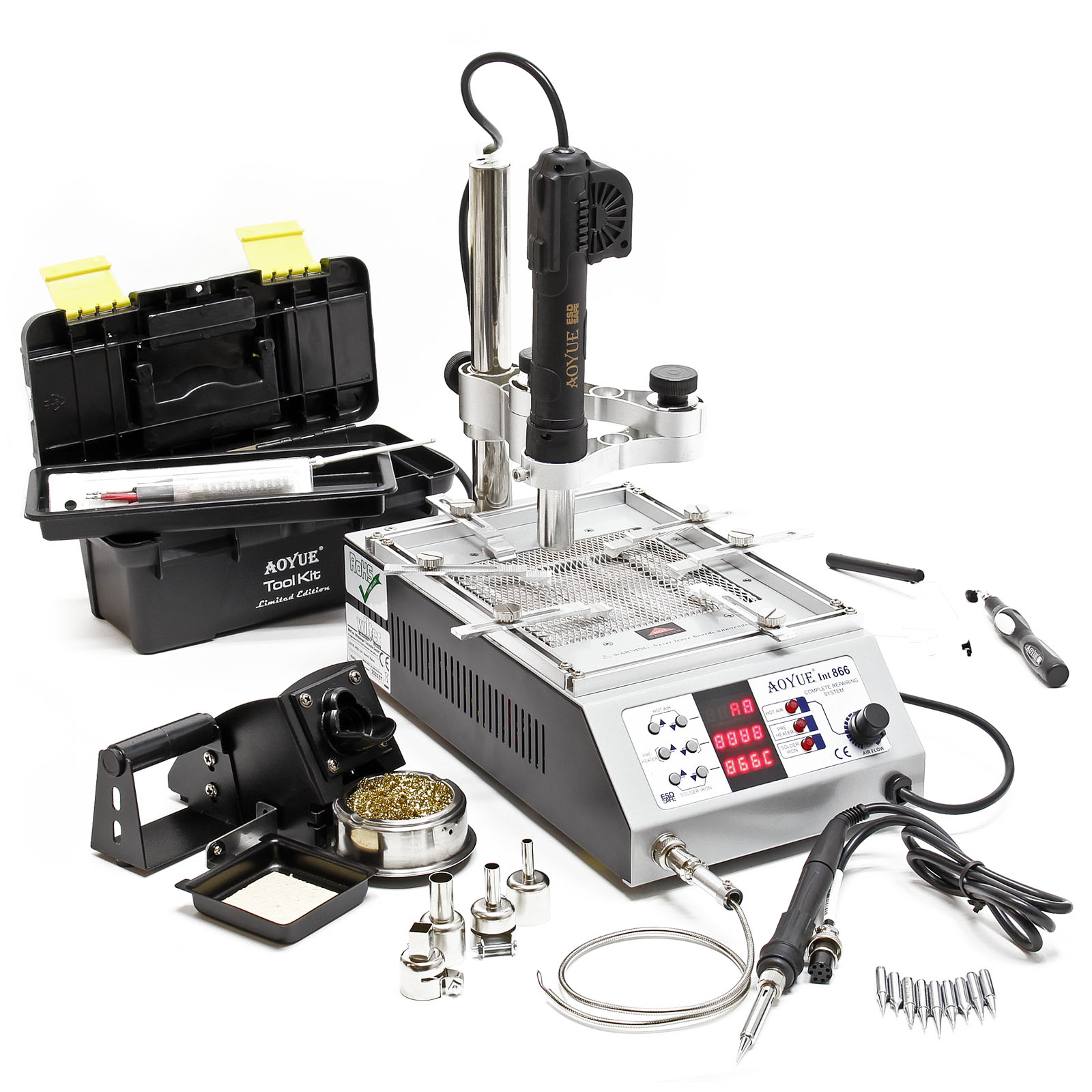 AOYUE Int866 3in1 Rework Station lead free Hot Air Soldering Station