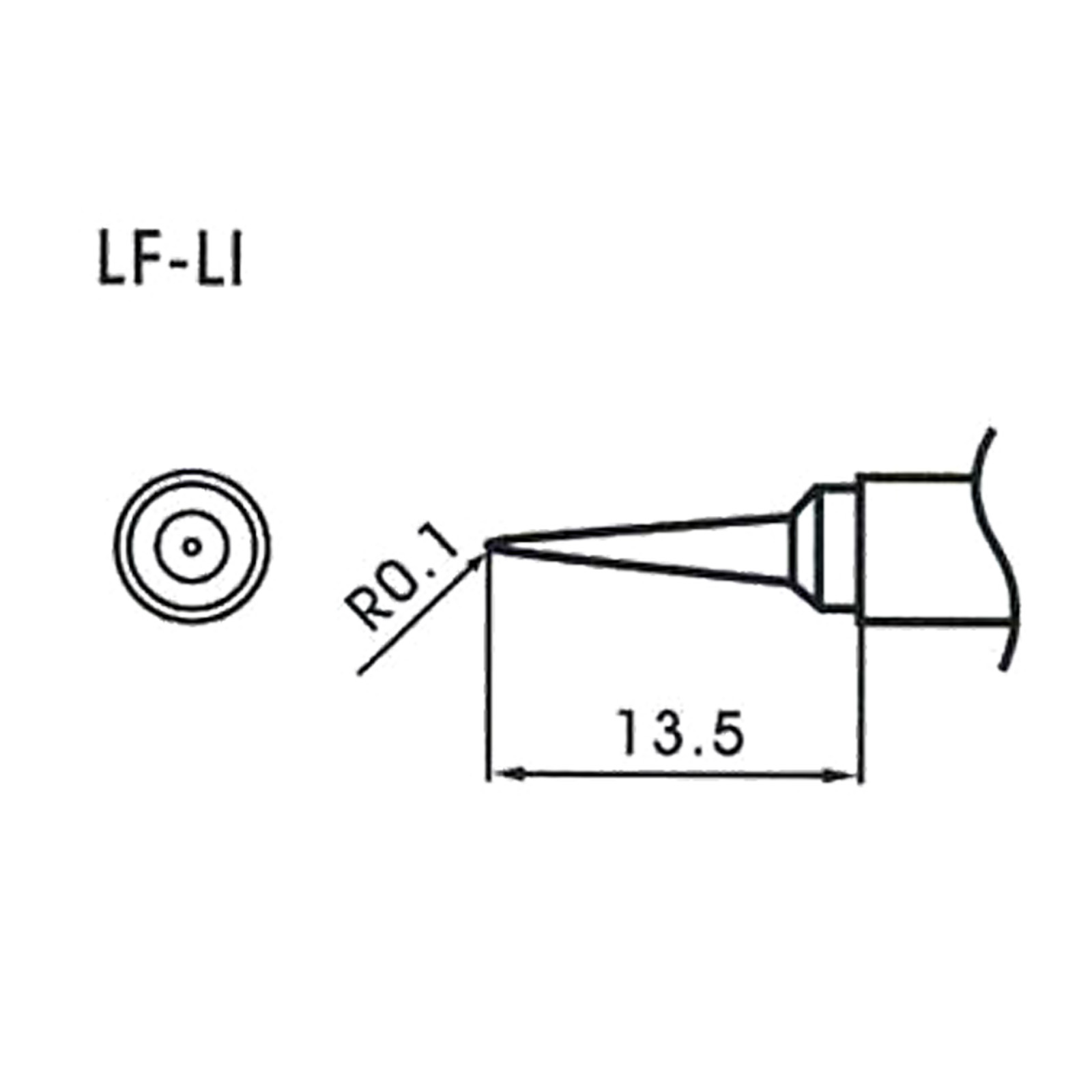 AOYUE WQ/LF-LI bleifreie Lötspitze für Lötkolben kegelförmig R0.1mm