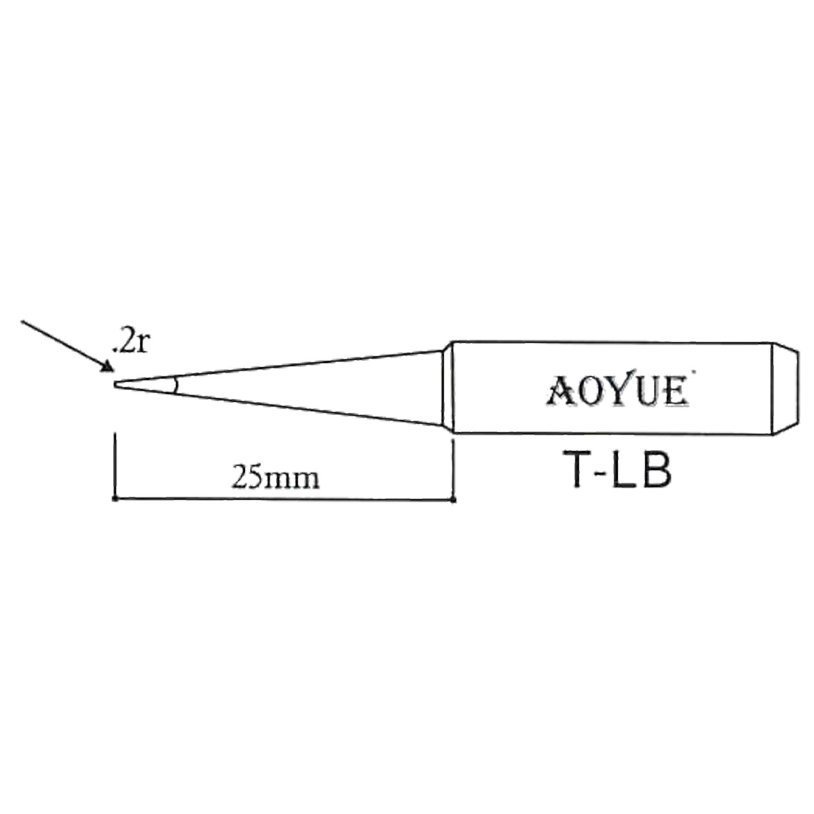 AOYUE T-LB Lötspitze für Lötkolben R 0.2mm