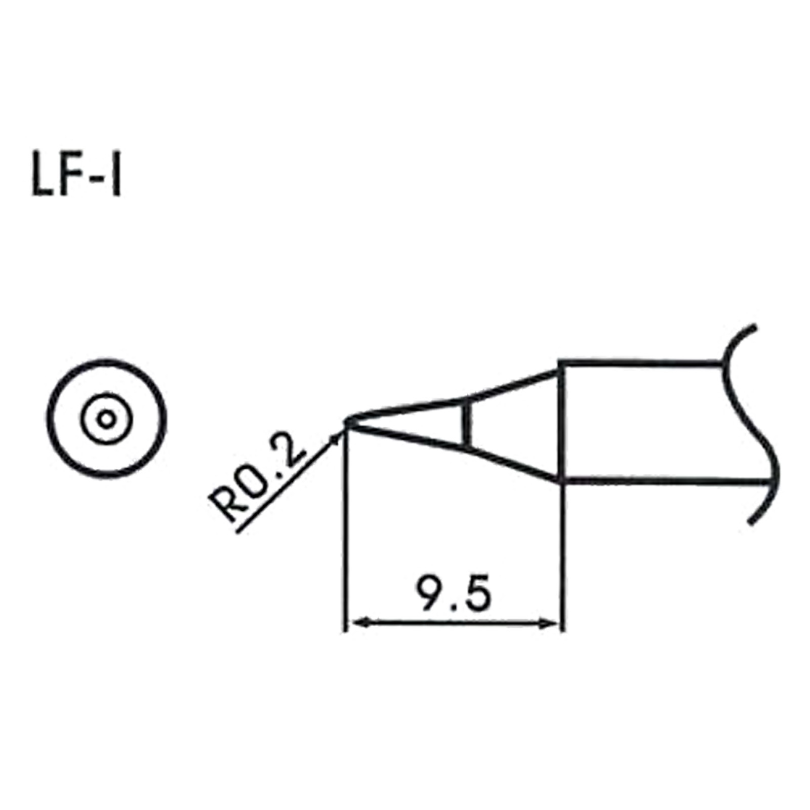 AOYUE WQ/LF-I bleifreie Lötspitze für Lötkolben kegelförmig R0.2mm